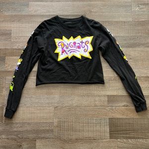 Rugrats Black Cotton Crop Top